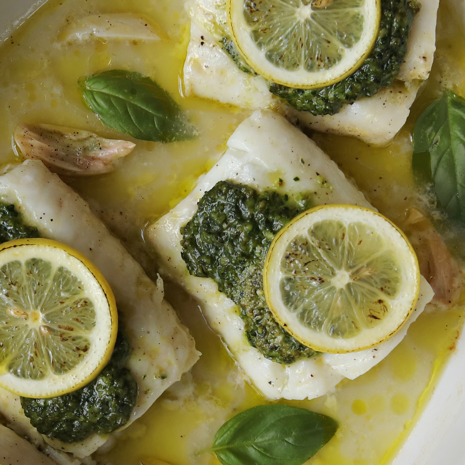 Cod with Kale Pesto